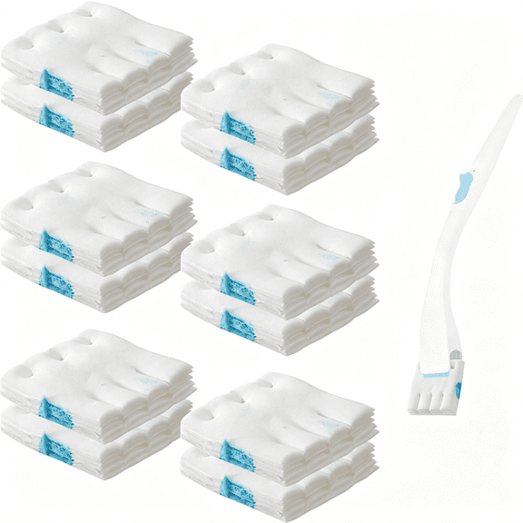 BPPEG 12Pcs Flushable Refills Compatible with Scrubbing Bubbles Toilet Bowl Brush,Disposable Cleaner Refills Pads for Scrubbing Bubbles Toilet Wand,Toilet Brush Refill Accessories(Only Pads)