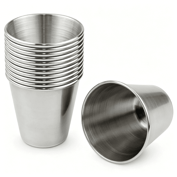 BPPEG 12Pcs Stainless Steel Shot Drinking Cups 1Ounce Metal Shot Glasses Espresso Shot Cup Whiskey Shot Glass Drinking Tumbler for Wine Drinking for Home Bar Restaurant Travel Camping Party 30ml