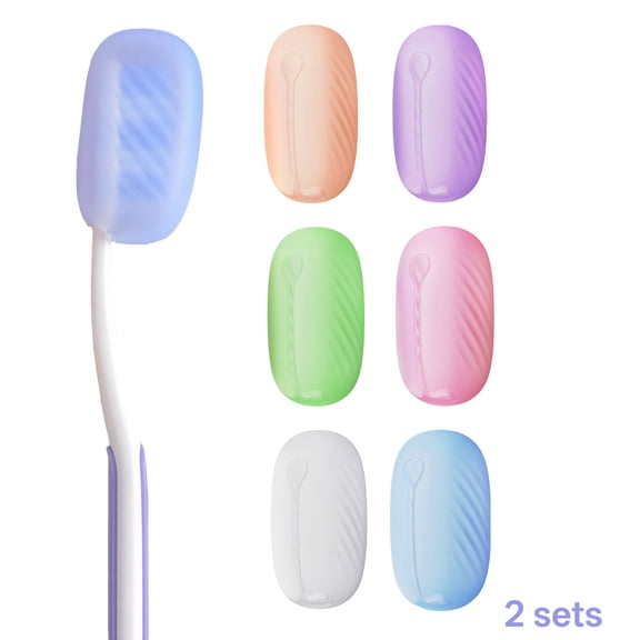 BPPEG 12Pcs Toothbrush Covers,Portable Silicone Toothbrush Travel Case,Toothbrush Cover for Home,School,Camping and Bathroom