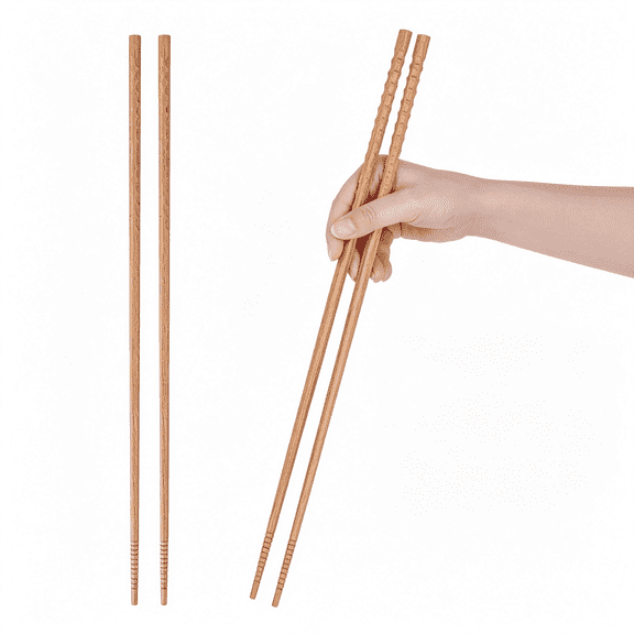 BPPEG 16.5 Inches Cooking Chopsticks, 2 Pairs Extra Long Anti-Slip Chopstick, Reusable for Noodles Frying Hotpot Wooden Kitchen Chop Sticks Cooking Chopsticks