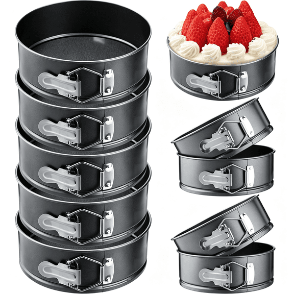 BPPEG 16Pack 4.7" Springform Pan Set for Baking Mini Cheesecake Pan,Removable Bottom,Nonstick Carbon Steel Molds,Leakproof Basque Cake Party Favors,Small Quiches Pizzas,Back to School Dorm