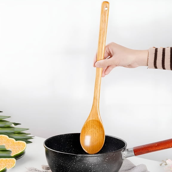 BPPEG 17-Inch Large Wooden Spoons for Cooking,Long Handle Wooden Cooking Spoon Mixing Spoon Non Stick Cookware Tasting Stirring Bamboo Spoons for Stirring,Mixing,Canning in Big Pots