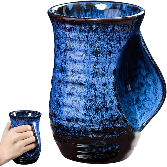 BPPEG 19 Oz Hand Warmer Coffee Mug, Large Ceramic Tea Cup with Ergonomic Handle, Microwave & Dishwasher Safe Drinkware