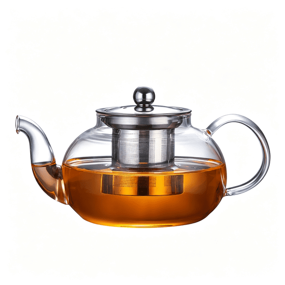 BPPEG 1Pc Stainless Steel Teapot,Heat Resistant Tea Kettle with Lid and Handle,Large Capacity Pouring Pot for Tea Coffee and Hot Water Brewing Kitchen Use Glass Teapot