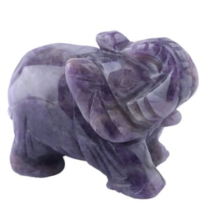 BPPEG 2 Inch Amethyst Elephant Statue,Handmade Gemstone Elephant Figurine for Home Decor,Office Desk Decoration,Crystal Collection&Gift for Crystal Lovers