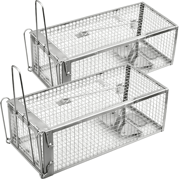 BPPEG 2-Pack Live Chipmunk Traps Humane Vole Hamster Mouse Rat Cage Traps|Catch and Release,For Indoor and Outdoor Use Chipmunk Trap