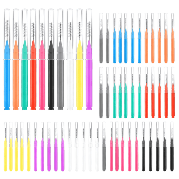BPPEG 200 Pcs Interdental Brushes, 6 Sizes Braces Flossers for Cleaner, Floss Picks for Braces