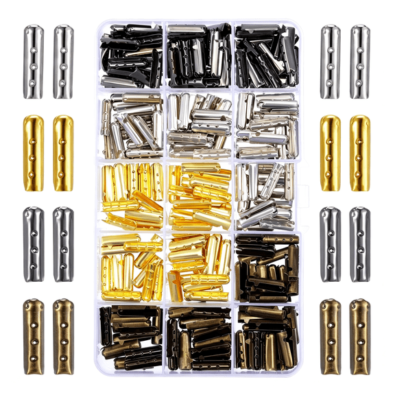 BPPEG 200 Pcs Metal Aglets Shoelace Tip Replacements For, Sneakers Diy Repair Assorted Colors 20Mm Stainless Steel