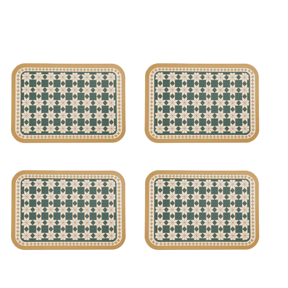 BPPEG 2026 New 4Pcs Coasters,Stain Resistant Dish Mat,Double Sided Texture Coasters Set of 4,For Kitchen,Coffee Table,Bar,Dining Table,Office Desk,Home Use,Style 3