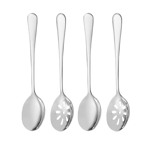 BPPEG 2026 New 4Pcs Slotted Serving Spoon Non Toxic Silverware Set Plastic Kitchen Utensils Set Style3 for Serving Cooking Meal Prep Salads Pasta Buffet Daily Use Kitchen.