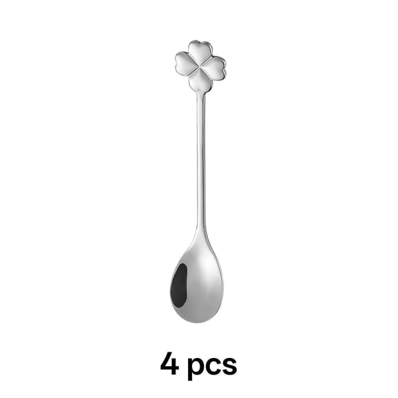BPPEG 2026 New 4Pcs Soup Spoons Round Stainless Steel Ladle Compact Mirror Polished Coffee Spoons Style2 for Kitchen Dining Coffee Tea Dessert Home Use Cafe Office