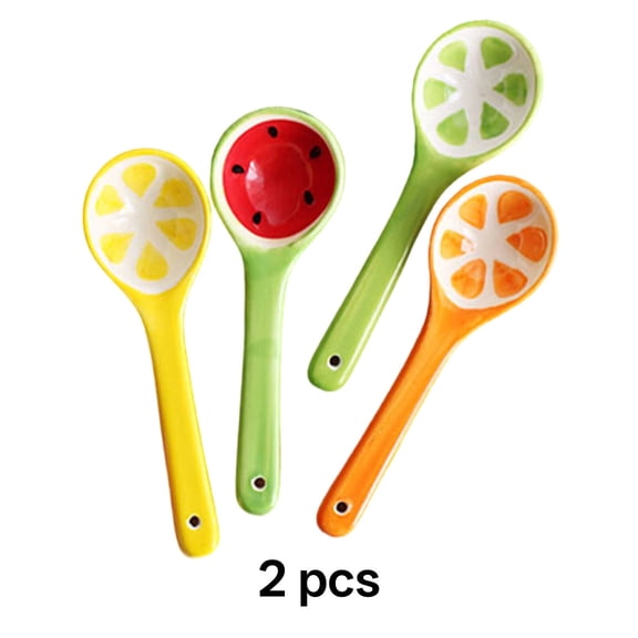 BPPEG 2026 New 4Pcs Soup Spoons Rounded Edges Coffee Scoop Compact Cute Heat Insulation Mini Spoons for Coffee Dessert Tea Kitchen Home Use Orange&Green&Red&Yellow