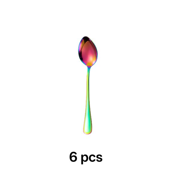 BPPEG 2026 New 6Pcs Soup Spoons Smooth Texture Stainless Steel Ladle Rust Resistant Modern Aesthetic Mini Spoons for Home Restaurant Kitchen