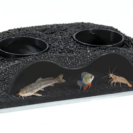 BPPEG 2026 New Aquarium Decor Underground Tunnel Cave with Holes for Viewing Fish Tank Decoration Hideout for Cory Catfish Shrimp Loach and Pleco Black