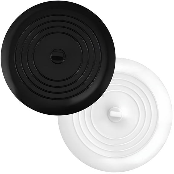 BPPEG 2026 New Bathtub Stoppers 2 Pack,Silicone Tub Drain Stopper Replacement,6 Inches Bath Plug Hair Stopper with Strong Suction,Universal Fit,For Kitchen,Bathroom and Laundry,Black and White