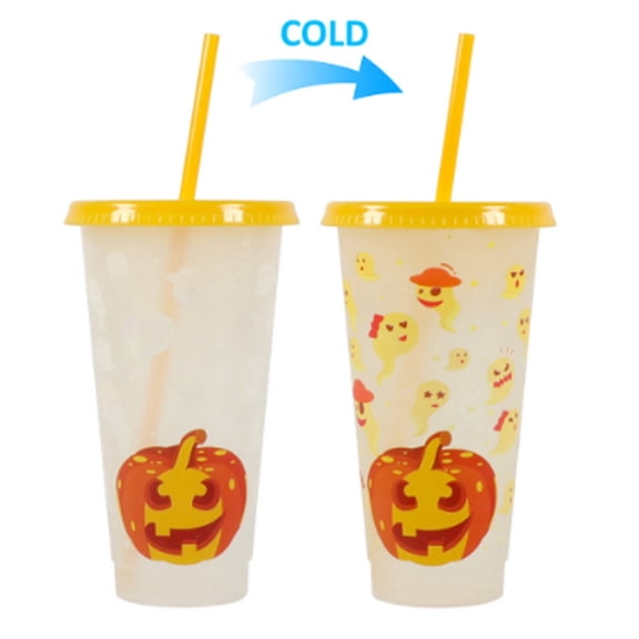 BPPEG 2026 New Color Changing Cups Fun Temperature-Sensitive Reusable Cups with Lids and Straws Large 24Oz Plastic Cups for Parties Office Home Gym with Lids for All-Day Hydration