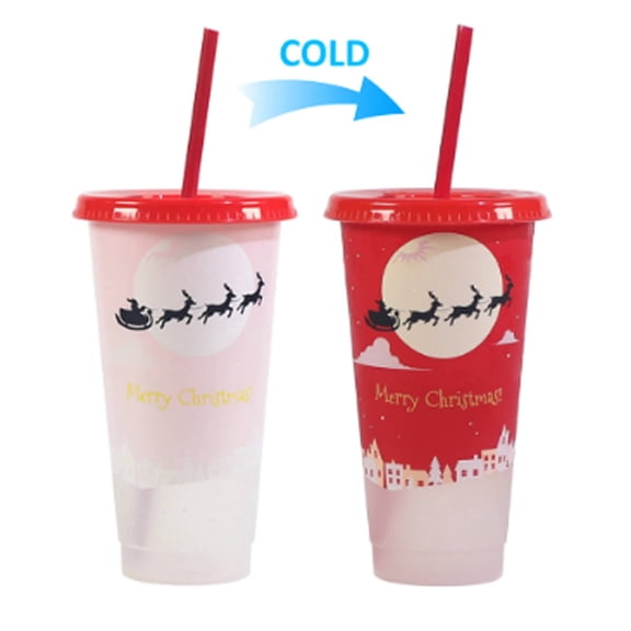 BPPEG 2026 New Color Changing Cups,Vibrant Fun Cups with Lids and Straws,24 Oz Plastic Cups with Lids,Secure Leak Proof Cups with Lids and Straws for on the Go