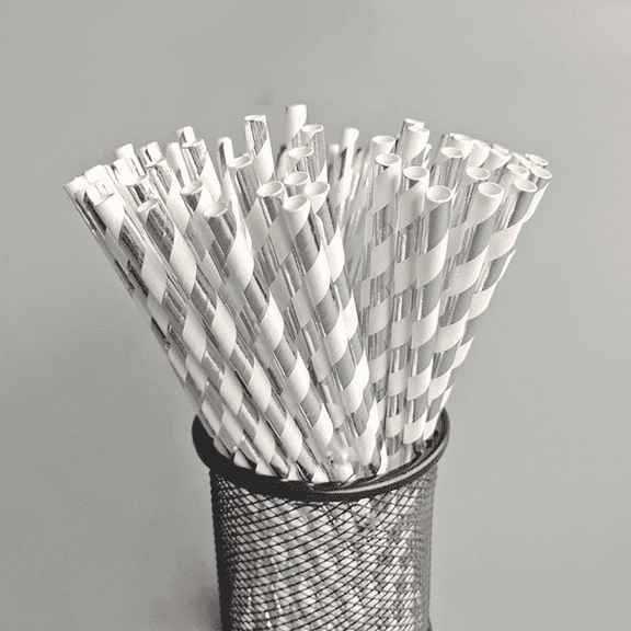 BPPEG 2026 New Straws Biodegradable Paper Straws Disposable Attractive Laminated Plastic Straws Safe Non Toxic Drinking Plastic Straws for Parties Birthday Picnic Barbecue
