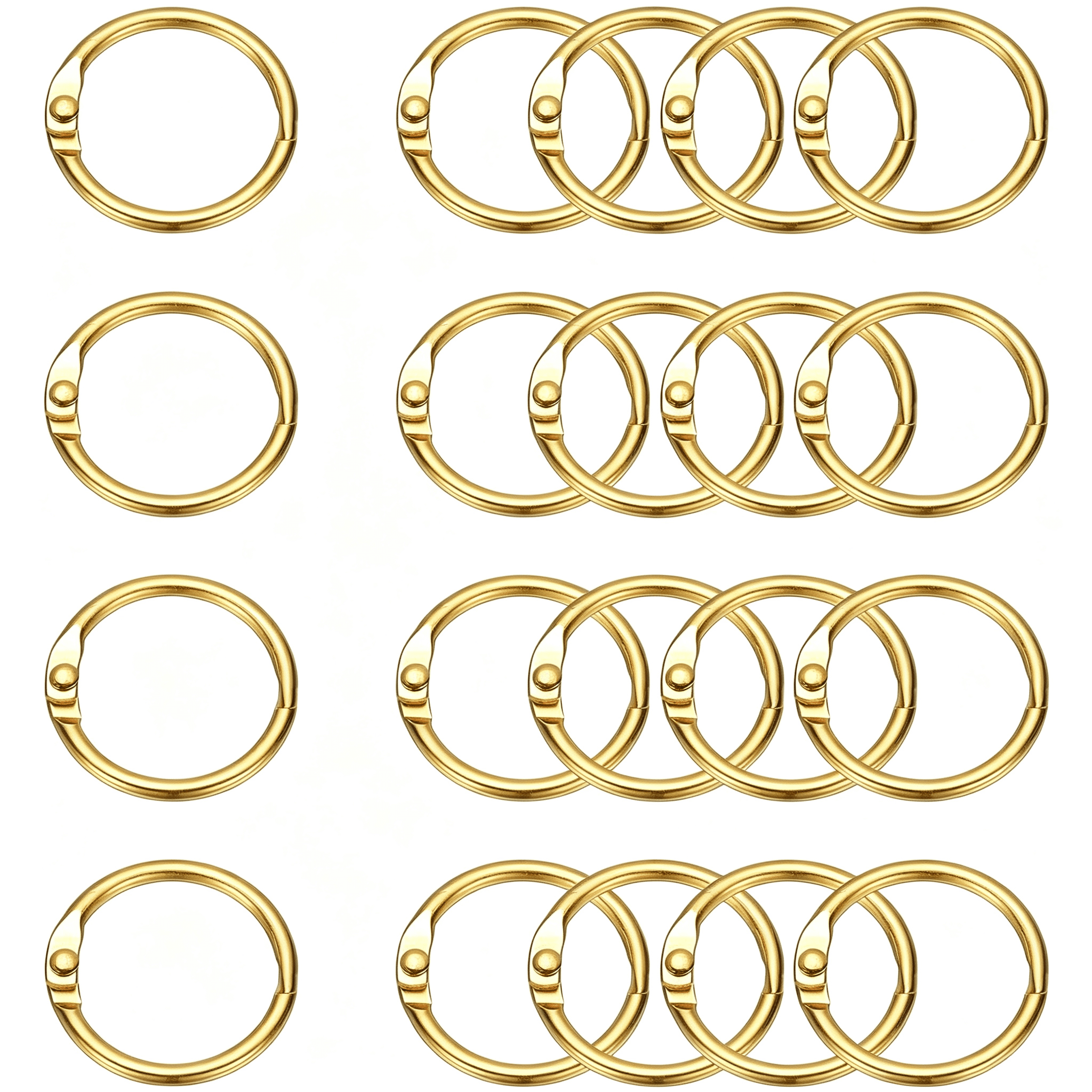 Key Rings Paper BPPEG 20Pcs Loose Leaf Binder Rings, 0.9 Inch Metal Open Card Rings ...