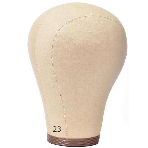 BPPEG 23Inch Cork Canvas Block Head Mannequin Head Wig Display Styling Head - Wig Stand