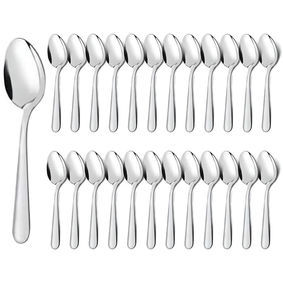 BPPEG 24 Pieces Dinner Spoons,6.7" Food Grade Stainless Steel Spoons Silverware Mirror Polished Table Spoon Use for Home Kitchen Restaurant Kitchen Essential Dinner Spoons Dishwasher Safe
