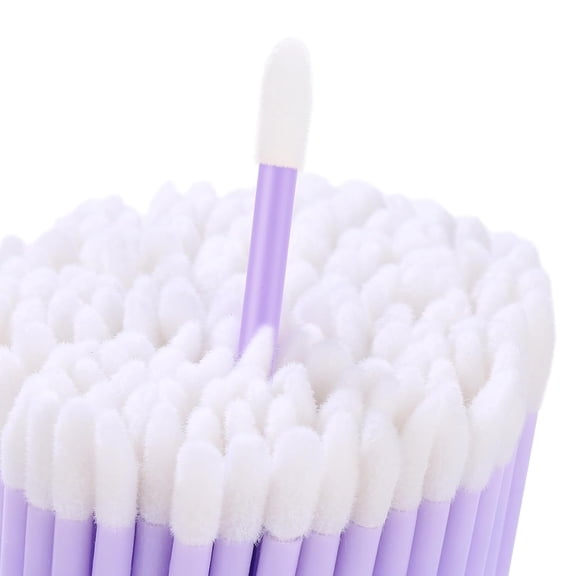 BPPEG 240Pcs Disposable Lip Wands,Lipstick Applicator Brushes for Makeup|Soft Lint Free,Eye&Lip Makeup Applicator Wands Tools,Multi-Purpose Lips Brush for Daily&Salo and Travel MakeupPurple