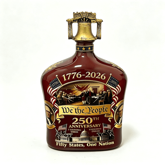 BPPEG 250Th Anniversary Whiskey Bottle,We the People Anniversary Heritage Reserve Whiskey Glass Bottles,Old Fashioned Father'S Day Patriotic Gift for Liquor Or Wine(Red)