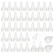 BPPEG 28/410 Twist Top Caps,100Pcs Plastic Squeeze Bottle Replacement Caps with Foam Gasket for Paint Lids Glue Dispensing Diy Crafts,28/410 Twist Top Caps- Leak-Proof Clear
