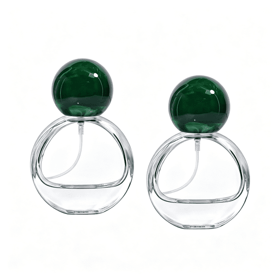 BPPEG 2Pcs 25Ml Glass Spray Bottle Perfume Atomizer,Refillable Perfume Spray Bottles,Empty Portable Perfume Mist Spray Bottle(Green)