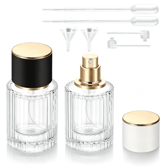 BPPEG 2Pcs 30Ml Empty Glass Spray Bottles,Refillable Fine Mist Atomizer ...