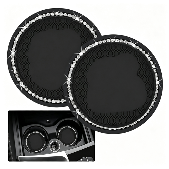 BPPEG 2Pcs Car Cup Holder Coasters Compatible with Mazda M2 M3 M5 M6 Mx5 Rx7 Rx8 A8 Cx9 Mx6 R3 Cx-5 Cx-7 Cx-8,2.75-Inch Durable Round Silicone Coaster,Cup Coaster Accessories