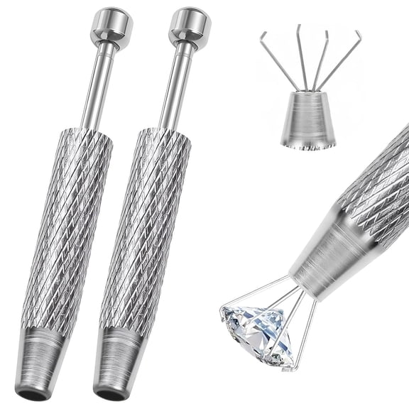 BPPEG 2Pcs Piercing Ball Grabber Tool, 4-Claw Stainless Steel Jeweler Pick Up Tools,Septum Ball Screw Tool for Piercing Changing/Removal,Earring Pearl Grabber for Jewelry/Electronic Components