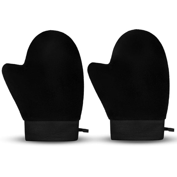 BPPEG 2Pcs Self Tanning Mitt with Elastic Wrist for Prevents Staining,Self Tanning Gloves for Applying Tanning Mousse&Lotion,Even&Streak-Free Tanning,Washable&Reusable,Soft Velvet