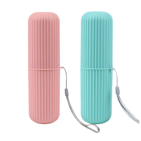 BPPEG 2Pcs Toothbrush Travel Case,Portable PP Tooth Brush Holder,Toothbrush Case for Home,School,Camping and Bathroom