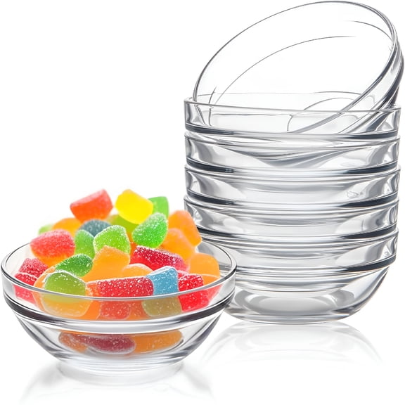 BPPEG 3.5In 4Oz Small Glass Bowls,Mini Glass Containers,Ramekins,Pinch Bowl,Stackable Condiment Containers,For Dips,Nuts,Snacks,Candy,Dessert Bowls