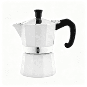 BPPEG 3-Cup Stovetop Espresso Maker Kitchen Moka Pot with Stay Cool Handles, Classic Moka Pot, White