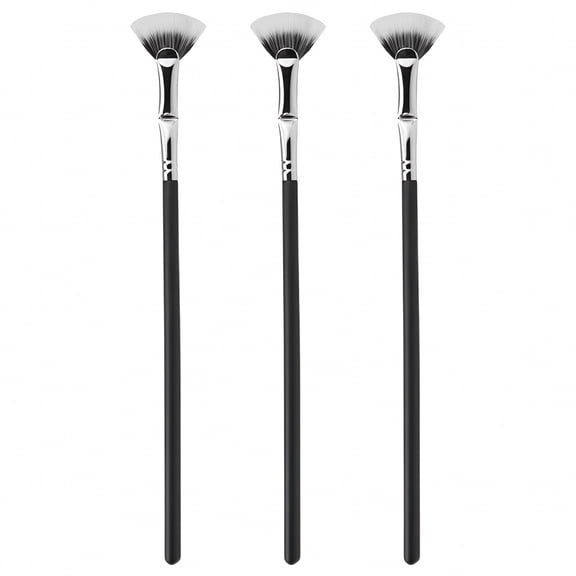 BPPEG 3 Pack Mascara Fan Brushes, Fan-Shaped Eyelash Brush Applicator Tool with Angled Design, Soft Fiber Lash Makeup Brushes for Women, Reusable Eye Lash Separator and Coating Wand