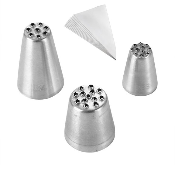 BPPEG 3-Piece Cake Decorating Set,304 Stainless Steel Seamless Piping Tips,For Cream Frosting,Cookie Icing,Pastry Design,1 Pc,Piping Tips