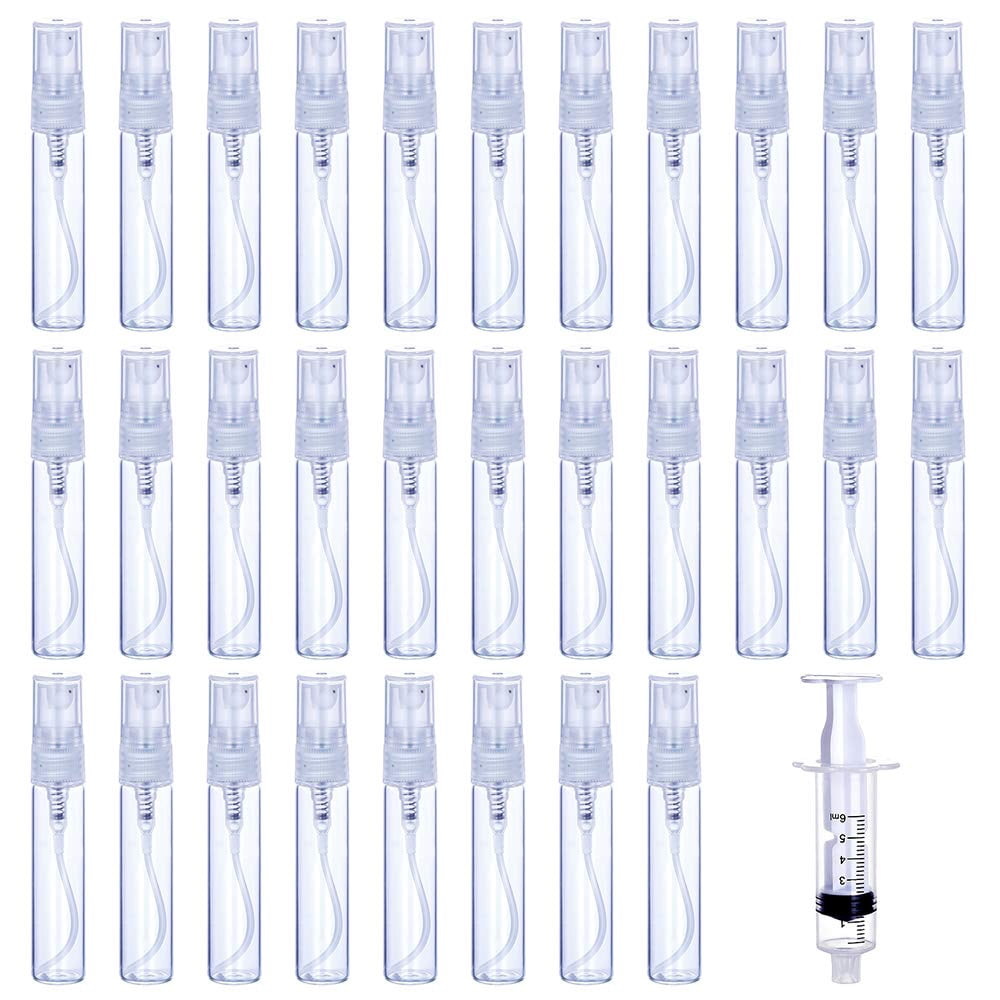 BPPEG 30Pcs 5Ml Portable Mini Refillable Clear Glass Empty, Sprayer ...