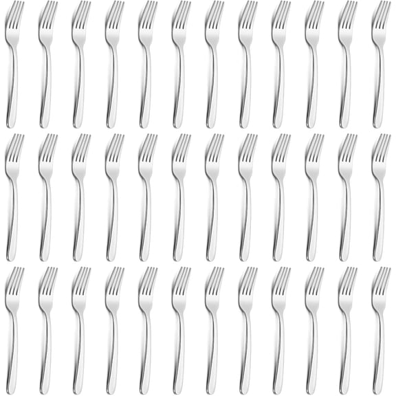 BPPEG 36-Pcs Salad Forks Set (7.1 Inch),Stainless Steel Flatware Forks Silverware,Mirror Polished Dessert Forks Bulk Set,Small Metal Forks for Home,Kitchen,Restaurant,Dishwasher Safe