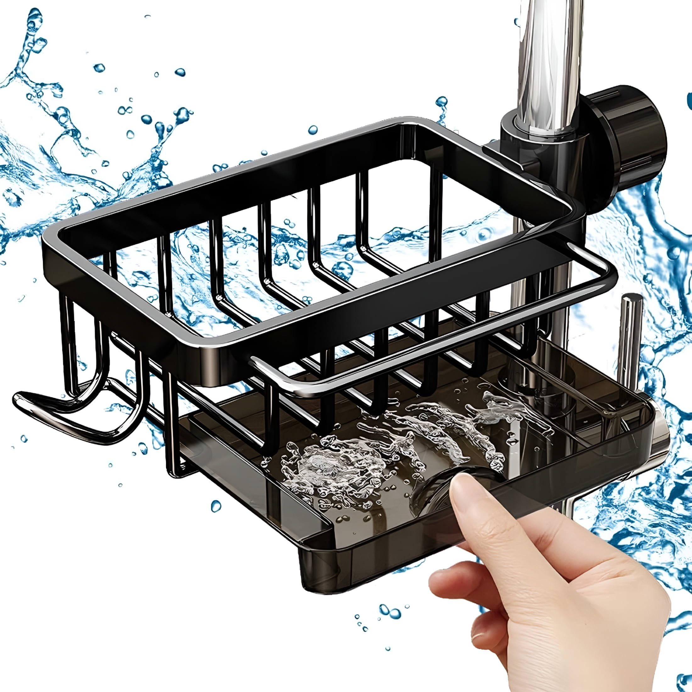 BPPEG 3In1 Kitchen Faucet Organizer Rack Dish Wand Holder- Sponge ...