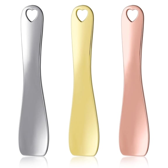 BPPEG 3Pcs Cosmetic Lotion Spatula Metal Makeup Spatula Face Cream Scoop Spatulas Mini Skin Care Spoon Reusable Applicator Tool for Face Mask Cream Lotions