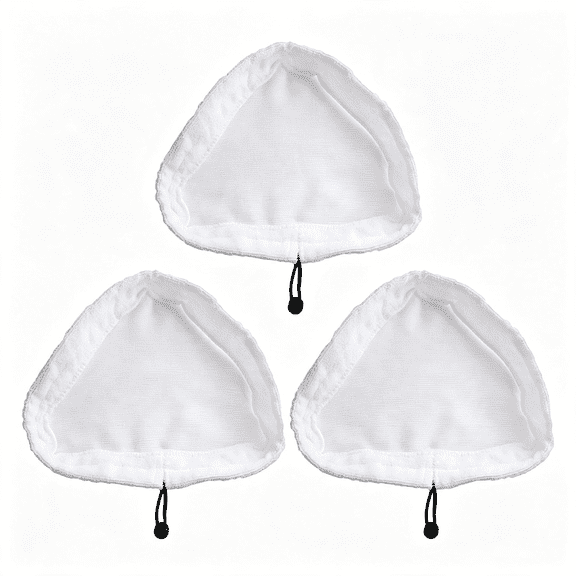 BPPEG 3Pcs Triangular Steam Mop Replacement Pads, Washable Microfiber Cleaning Pads 11.02 X 8.66 Inches 3Pcs Universal Reusable Steam Mop Pads