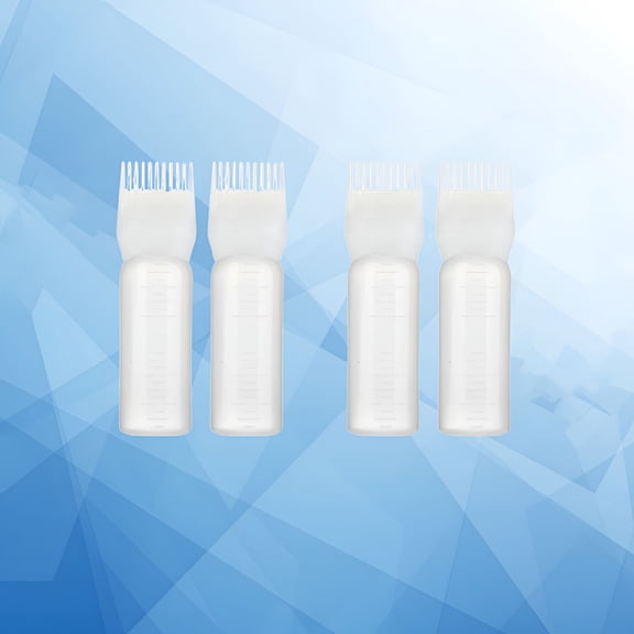 BPPEG 4 Pack Hair Color Applicator Bottles With Comb, 4oz Scalp Treatment Dispenser For Dyeing, Root Touch Up And Oil Application, White