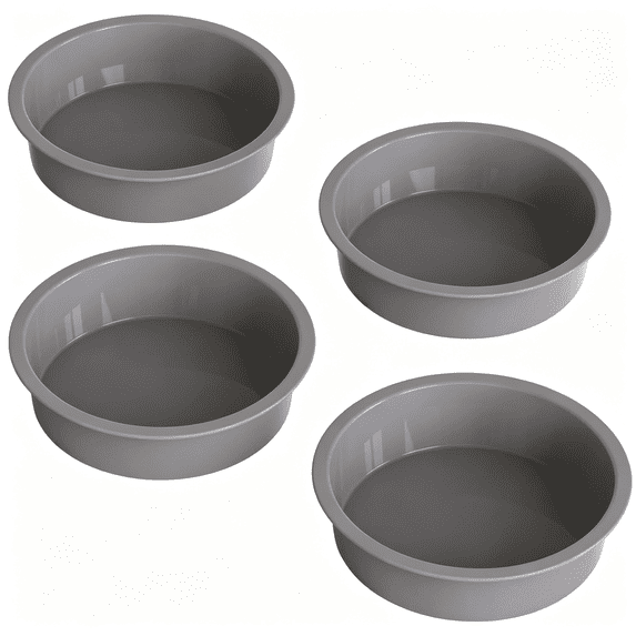 BPPEG 4 Pack Silicone Cake Pans 5 Inch Round, Nonstick Small Cake Mold ...