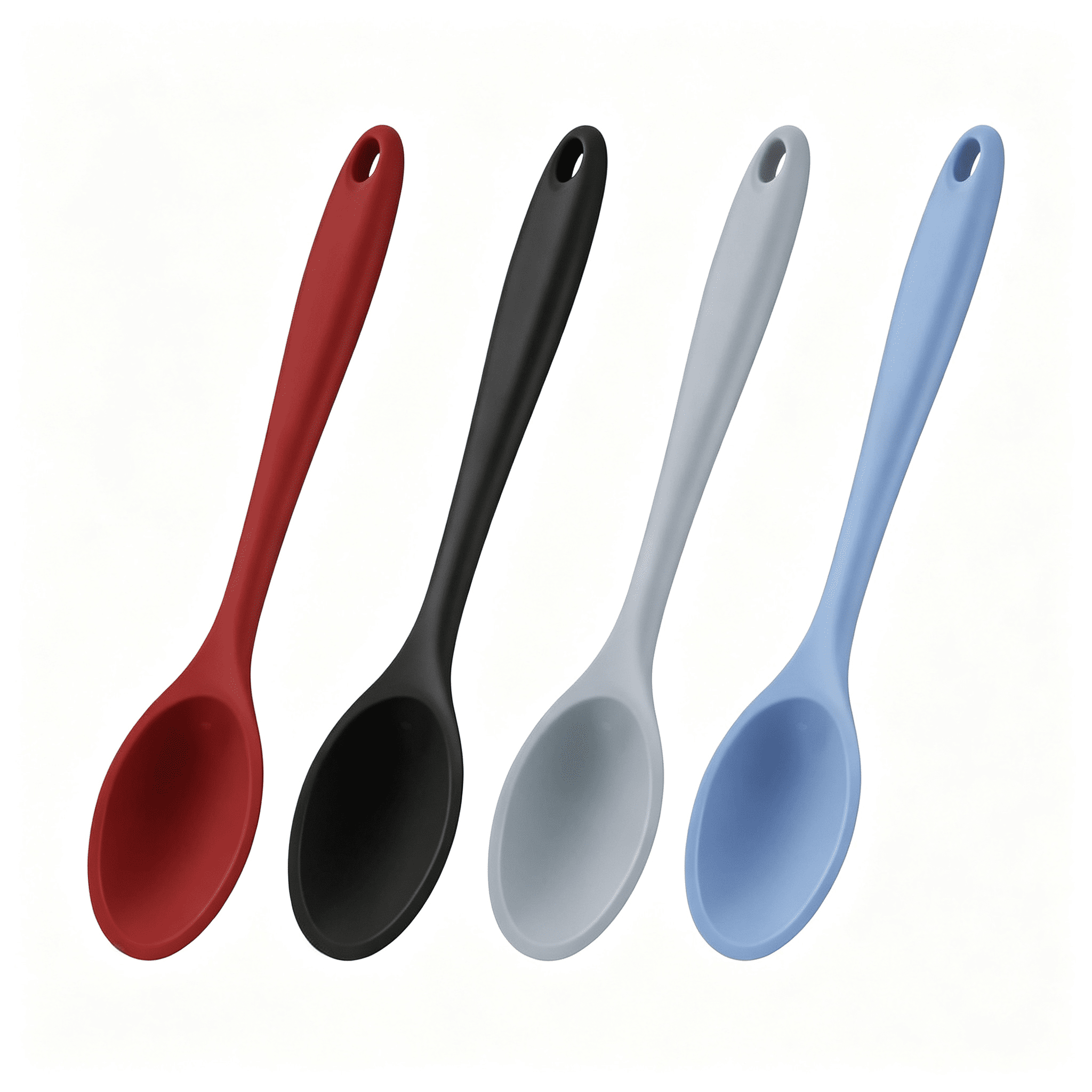 BPPEG 4 Pcs Silicone Cooking Spoons 10.6