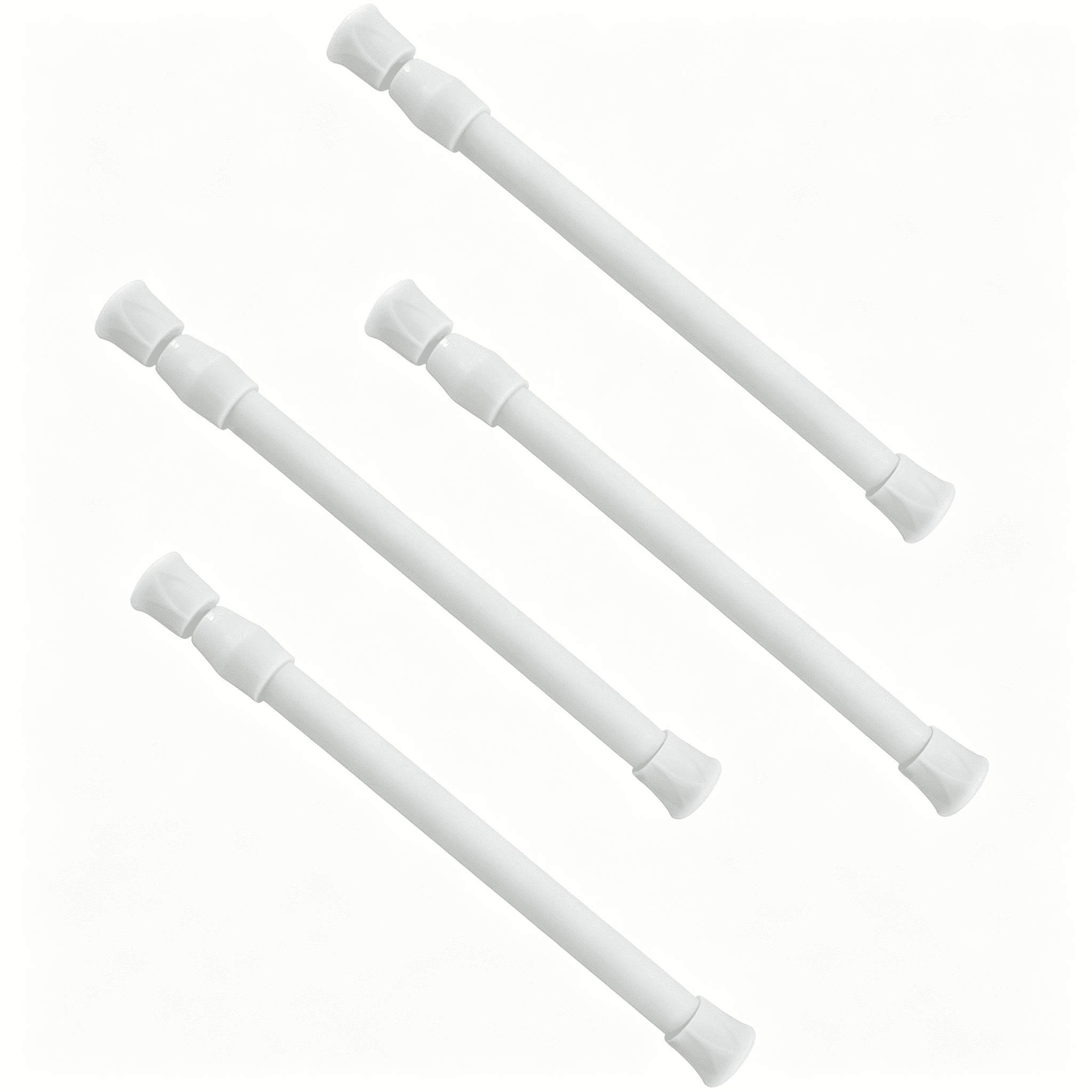 BPPEG 4 Pcs Spring Tension Rod,9.8 to 15.7 Inch Adjustable (White ...
