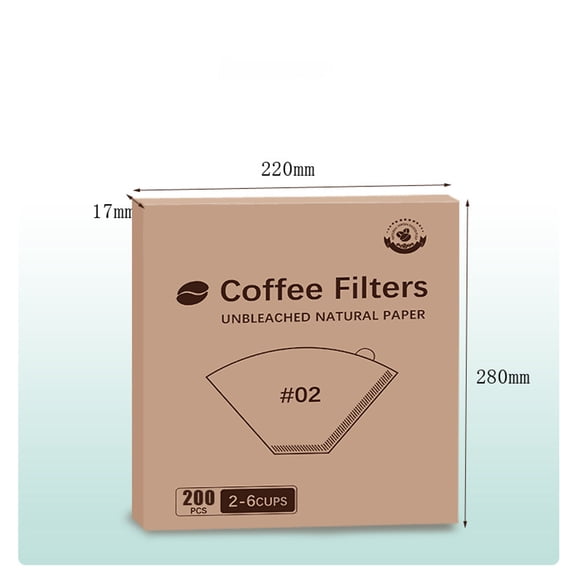 BPPEG 400PCS #2 Cone Coffee Filters, Natural Unbleached Disposable No 2 Small Cone Coffee Filter Paper, Compatible with 2-6 Cup Conical Shaped Coffee Dripper and Pour Over Brewers\/Coffee Maker