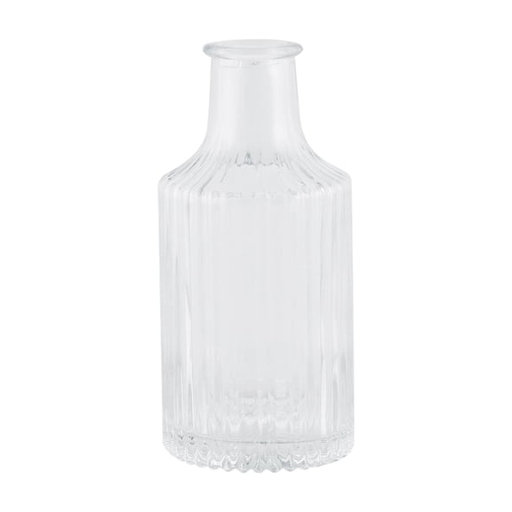 BPPEG 5" Clear Ribbed Embossed Indoor Glass Bud Vase Vases for Centerpieces