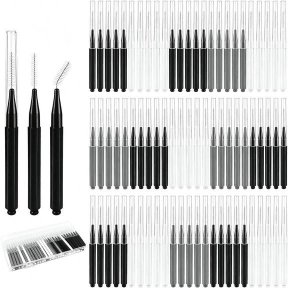 BPPEG 50Pcs Braces Interdental Brushes,3 Size Tooth Bendable Soft Picks Flossers for Teeth Braces Cleaning,Teeth Cleaning Tools Kit Travel Toothbrush Toiletries for Men Women,Cold Color